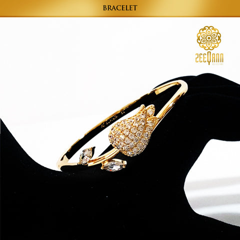 Zeeqann Women Studded Flower Bracelet - Studded Cuff Jewelry