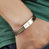 Men / Women Cross Titanium Steel Fashion Bracelet - Clasp Faith Jewelry