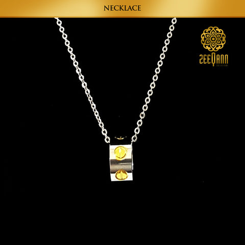 Zeeqann Women Silver/Gold Loop Earrings & Necklace Jewelry Set (Limited Stock) Ladies Fashion