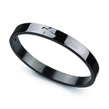InFaith™ Cross Stainless Steel Solid Band Couple's Faith Bracelet (Pair)