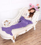 Knitted Mermaid Tail Blanket - Lounging Blanket