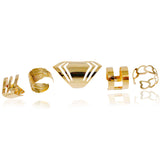 Women Gold Plated Ring Set - Very Fashionable Jewelry (5pc Set)