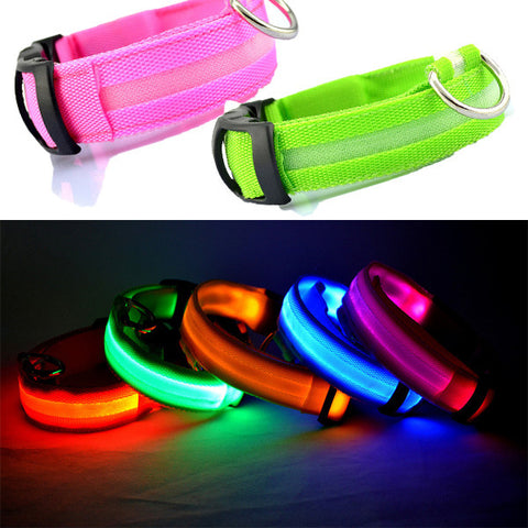 LED Light Night-Safety Dog Collar - Flash Glow in Dark Pet Collar