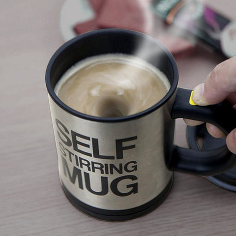 Self-Stirring Stainless Steel Coffee Mug (400ml)