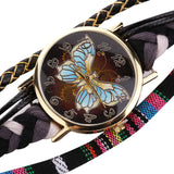 Stylish And Chic Women's Watch - Decorative Ladies Watch - Knit Bracelet Butterfly Pattern