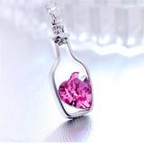Women Heart in Drift Bottles Jewelry Chain Necklace - Fashion Crystal Necklace