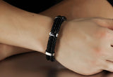 InFaith™ Braided Genuine Leather & Stainless Steel Faith Bracelet