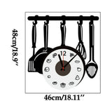 Kitchen Stylish Clock Wall Sticker - DIY Home Decoration