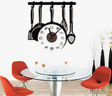 Kitchen Stylish Clock Wall Sticker - DIY Home Decoration