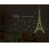 Love in Paris Night Eiffel Luminous Wall Sticker - DIY Decorative Wall Decal