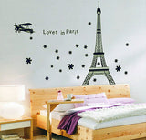 Love in Paris Night Eiffel Luminous Wall Sticker - DIY Decorative Wall Decal