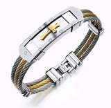 Premium Stainless Steel Cross Bracelet - Silver/Gold & Gold Medieval Version