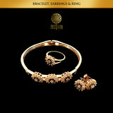 Zeeqann Women Flourish Burst Earrings, Ring, Bracelet & Necklace Jewelry Set (Limited Stock) Ladies Fashion