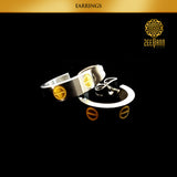Zeeqann Women Silver/Gold Loop Earrings & Necklace Jewelry Set (Limited Stock) Ladies Fashion