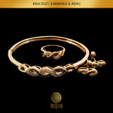 Zeeqann Women Studded  Necklace Bracelet Earrings Ring Jewelry Set (Limited Stock) Ladies Fashion
