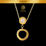 Zeeqann Women 'O' Gem Earrings & Necklace Jewelry Set - Ladies Fashion