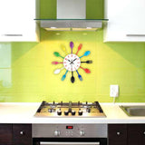 Creative Kitchen Wall Clock Decor - Spoon and Fork Design