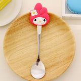 Cartoon Silicone Handle Kids Spoons - Kids Stainless Steel Spoon