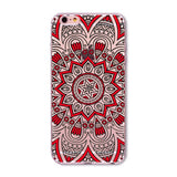 Colorful Paisley / Mandala Clear Silicone Soft Cover Case - iPhone 7/6/6S/7lus/6Plus/6sPlus