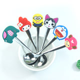 Cartoon Silicone Handle Kids Spoons - Kids Stainless Steel Spoon