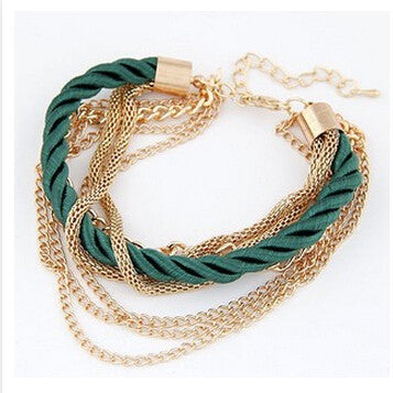 Braided Women Fashion Gold Plated Bracelet