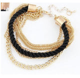 Braided Women Fashion Gold Plated Bracelet