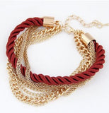 Braided Women Fashion Gold Plated Bracelet