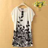 Summer Women Dress - Loose Casual Floral Tunic Dress - Plus Size