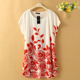 Summer Women Dress - Loose Casual Floral Tunic Dress - Plus Size