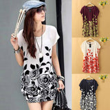 Summer Women Dress - Loose Casual Floral Tunic Dress - Plus Size