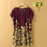 Summer Women Dress - Loose Casual Floral Tunic Dress - Plus Size