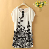 Summer Women Dress - Loose Casual Floral Tunic Dress - Plus Size