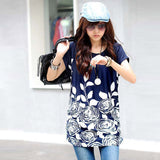 Summer Women Dress - Loose Casual Floral Tunic Dress - Plus Size