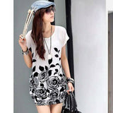 Summer Women Dress - Loose Casual Floral Tunic Dress - Plus Size