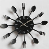 Creative Kitchen Wall Clock Decor - Spoon and Fork Design