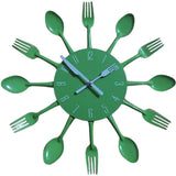 Creative Kitchen Wall Clock Decor - Spoon and Fork Design