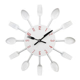 Creative Kitchen Wall Clock Decor - Spoon and Fork Design