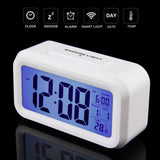 LED Illuminating Alarm Clock with LCD Display for Home, Office or Car