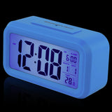 LED Illuminating Alarm Clock with LCD Display for Home, Office or Car